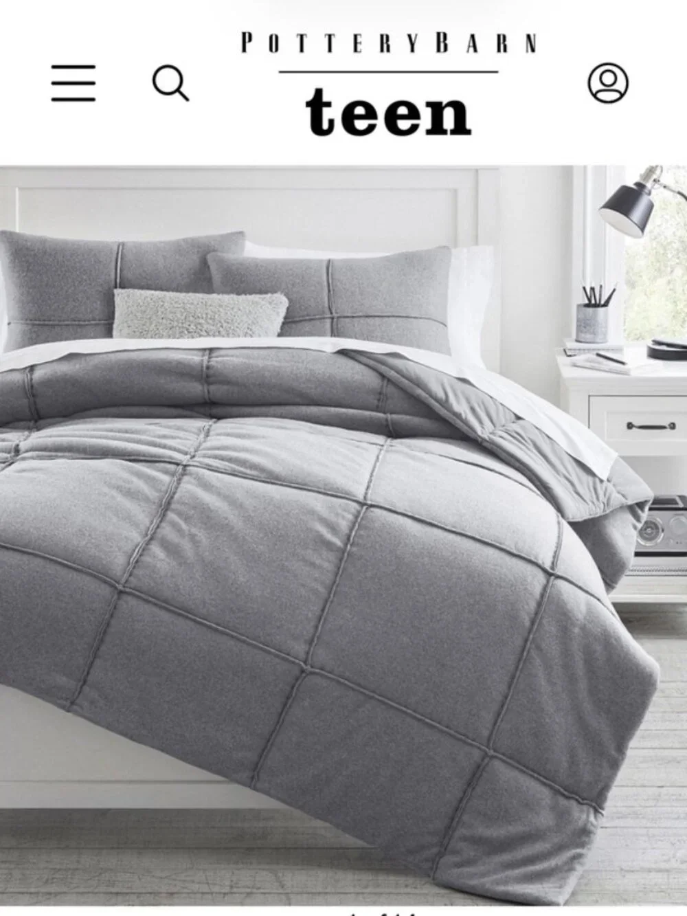 Pottery Barn Teen Sweatshirt Comforter and Pillow Shams Bedding Set
